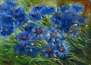 "flores Azules" by Ulpiano Checa y Sanz