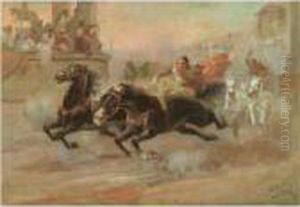 La Carrera De Cuadrigas by Ulpiano Checa y Sanz