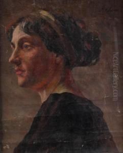 "cabeza De Mujer Romana". by Ulpiano Checa y Sanz