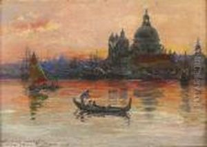 Gondel Vor Santa Maria Della Salute In Venedig.