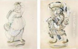 Two Designs For Russian Folk Characters by Sergei Vasil'evich Chekhonin
