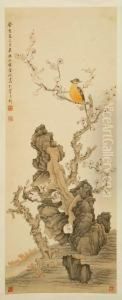 Exotic Bird In A Plum Tree by Jin Cheng