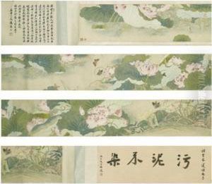 Lotus And Butterflies by Jin Cheng