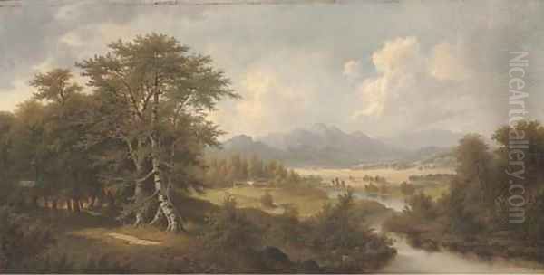 A tranquil river, with mountains beyond - view 1