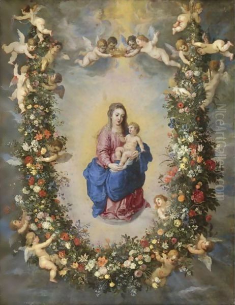 The Virgin and Child encircled by a garland of flowers - view 1