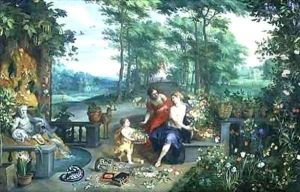 Flora and Nymphs in a Garden by Jan & Balen, Hendrik van Brueghel