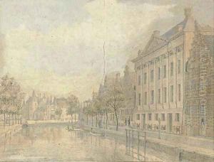 View of the Kloveniersburgwal, Amsterdam, the Weighing House beyond by Jan De Beyer