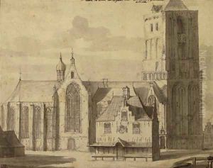 An imposing gothic church, said to be the Saint Peter's Church in Leiden