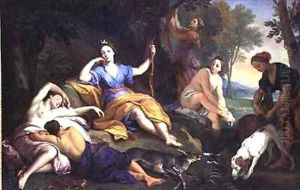 Diana Resting by Louis de (the Younger) Boullongne