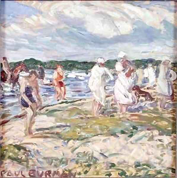 Swimmers on the Beach at Pelgurand - view 1