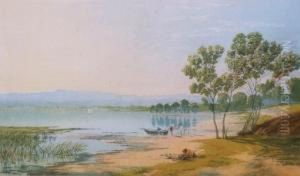 Fishermen On The Banks Of A Lake