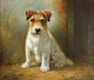 Seated Wire Haired Fox Terrier by Lilian Cheviot