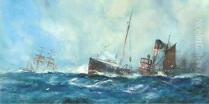 North Sea ships by William Minshall Birchall