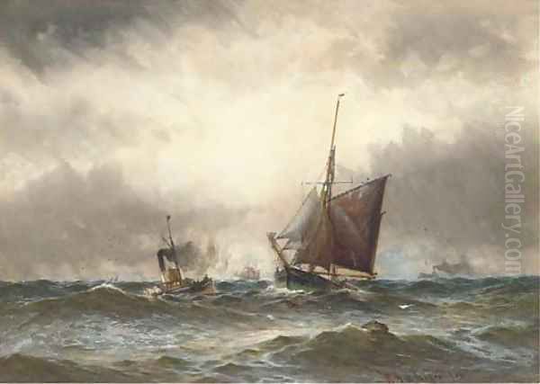 An approaching squall off the mouth of the Tyne - view 1