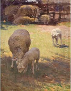 Pecore Al Pascolo by Luigi Chialiva