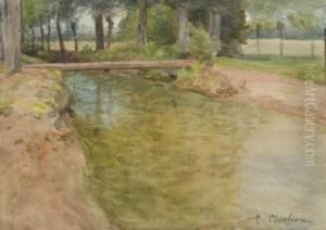 Berges D'une Riviere Bordee D'arbres
