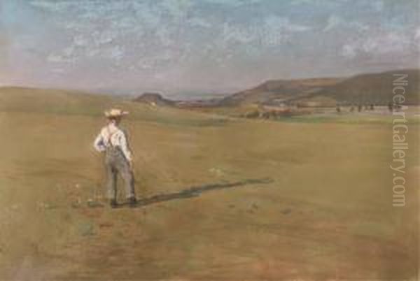 A Farmer Surveying His Pasture - view 1