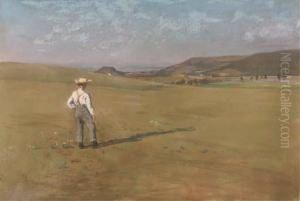 A Farmer Surveying His Pasture by Luigi Chialiva