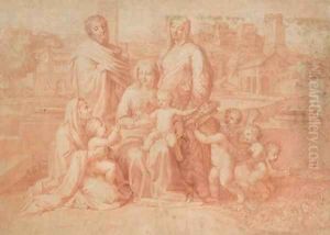 La Sainte Famille a dix figures, d'apres Nicolas Poussin by Claudine Bouzonnet-Stella