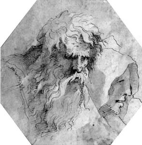 Heads of a bearded man and a monk by Francesco Bartolozzi