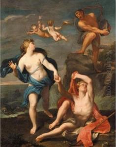 Galatea And Acis Surprised By Polyphemus by Bartolomeo Giuseppe Chiari
