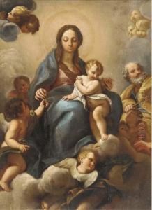 The Holy Family In Glory With Putti