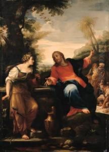 Christ And The Woman Of Samaria by Bartolomeo Giuseppe Chiari