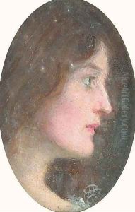 Portrait of Effie Ruskin, profile by Arthur Herbert Buckland