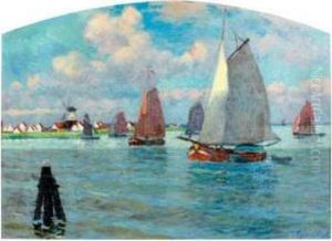 Bras De Meuse, Dordrecht, Hollande
Huile Sur Toile, Signee En Bas A Droite by Eugene Chigot