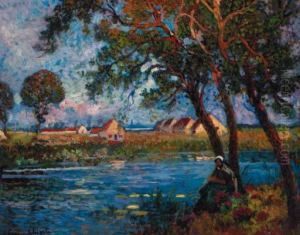 Au Bord De L'eau by Eugene Chigot