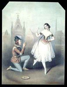 'La Esmeralda' Carlotta Grisi (1819-99) and Jules Perrot (1810-92) by Augustus Jules Bouvier