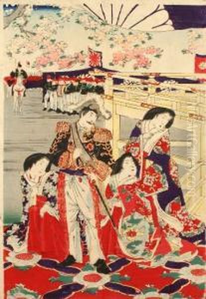 Imperatore Meiji E Dame Di Corte - view 1