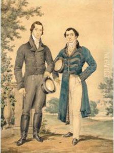Portrait Of Mr J.h.woodward And Mr J.s.urquhart by James Warren Childe