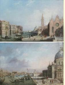 Vue De L'eglise Santa Maria Delle Carita Au Bord Du Grand Canal by Vincenzo Chilone