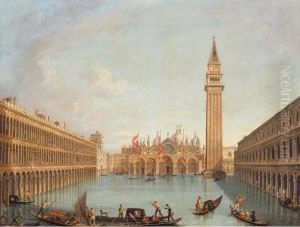 View Of The Flooded Piazza San Marco, Venice, December 9 by Vincenzo Chilone