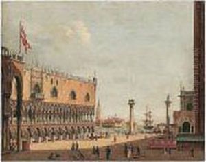 Venice, A View Of The Piazzetta 
From The North, The Church Of San Giorgio Maggiore Beyond