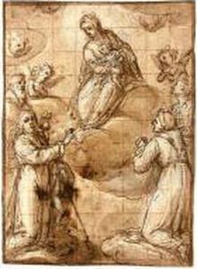 The Madonna And Child In Glory With Saints Francis, Clare, Anthony Abbot And Another