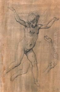Empoli
An Angel In Flight, Arms Outstretched, With Subsidiary Studies Ofthe Arms And Right Leg
Black And White Chalk On Brown Prepared Paper by (Jacopo Chimenti) Empoli