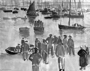 Fisherfolk in the harbour of Douarnenez