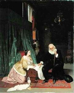Visit of the doctor by Gustav Jakovlevich Budkovsky
