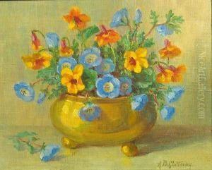 Flowers In A Brass Bowl by Alice Brown Chittenden
