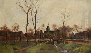 A View Of A Village With A Brook by Antonin Chittussi