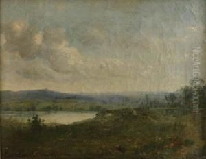 Pond In A Mountainous Landscape by Antonin Chittussi