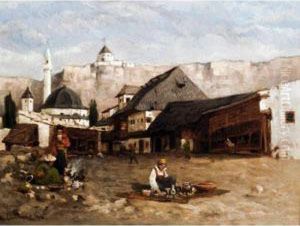 A Market Scene by Antonin Chittussi