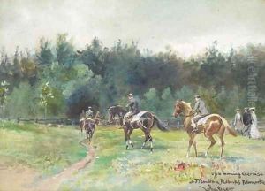 Off to morning exercise at Moulton Paddocks, Newmarket by John Axel Beer