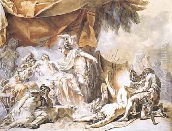 The death of Patroclus, with the body of Hector brought by Achilles - view 1