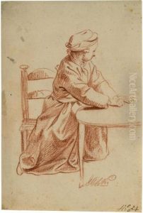 Knabe An Einem Tisch Sitzend by Daniel Nikolaus Chodowiecki
