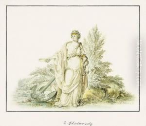 Allegorische Frauengestalt Mit Anker, Schale Und Schlange by Daniel Nikolaus Chodowiecki