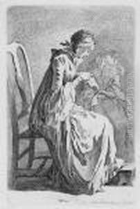 Die Beiden Sitzenden Damen (demoiselle Quantin Und Die Gattindes Kunstlers) by Daniel Nikolaus Chodowiecki