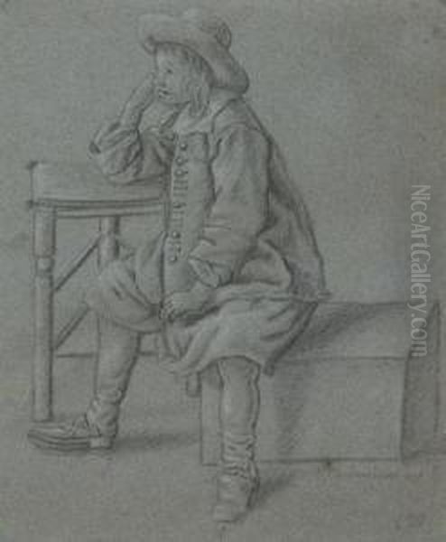 Study Of A Seated Young Man - view 1
